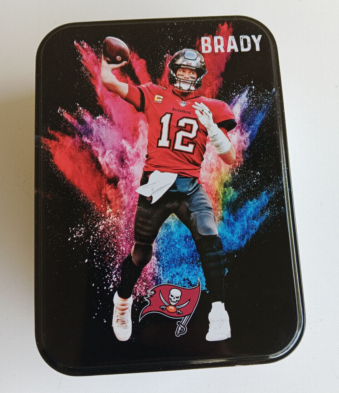 Tom Brady Tin one Tom Brady mystery card from football trading card set 