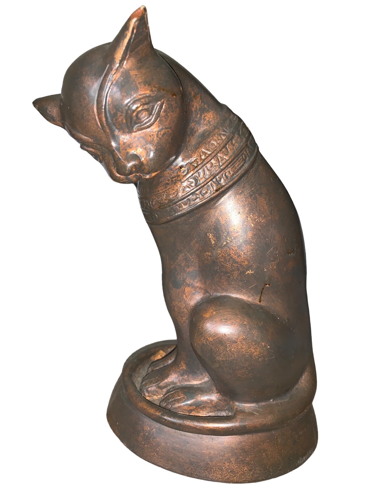 Vintage Bronze Egyptian Sitting Cat Statue Estate Find Vintage Bronze Egyptian Sitting Cat Statue Estate Find