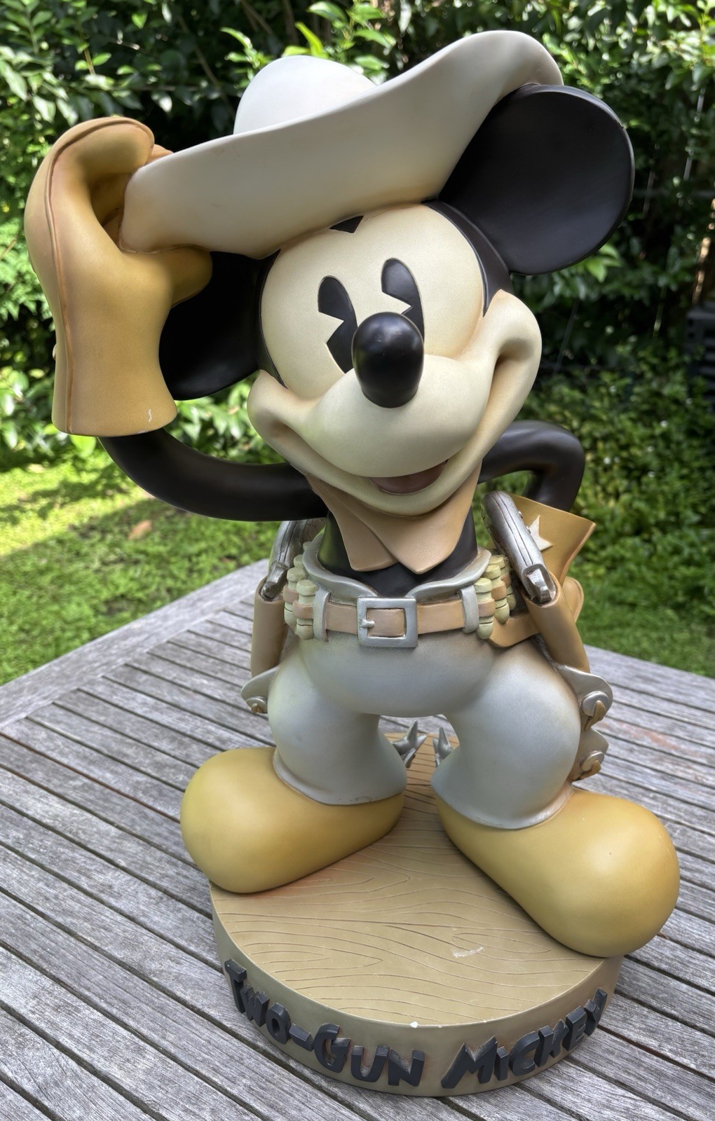 Vintage Disney 22” Two-Gun Cowboy Mickey Mouse Big Fig Resin Statue Display FLAW Vintage Disney 22” Two-Gun Cowboy Mickey Mouse Big Fig Resin Statue Display FLAW