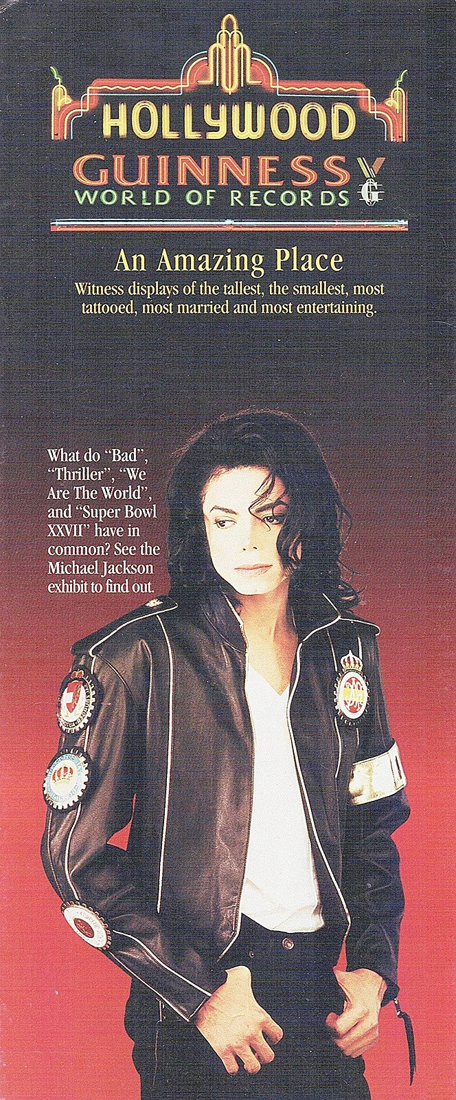 Hollywood Guinness World of Records Travel Brochure Michael Jackson Circa 2000