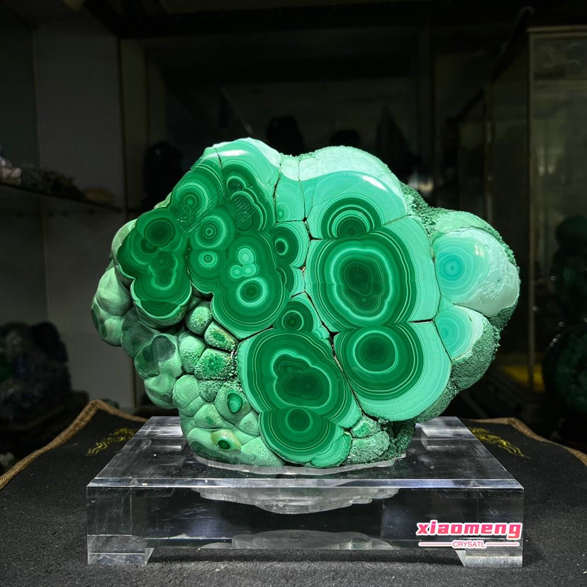7. 5LBNatural BandedMalachite Slab Stunning Eye Pattern Polished Crystal Mineral