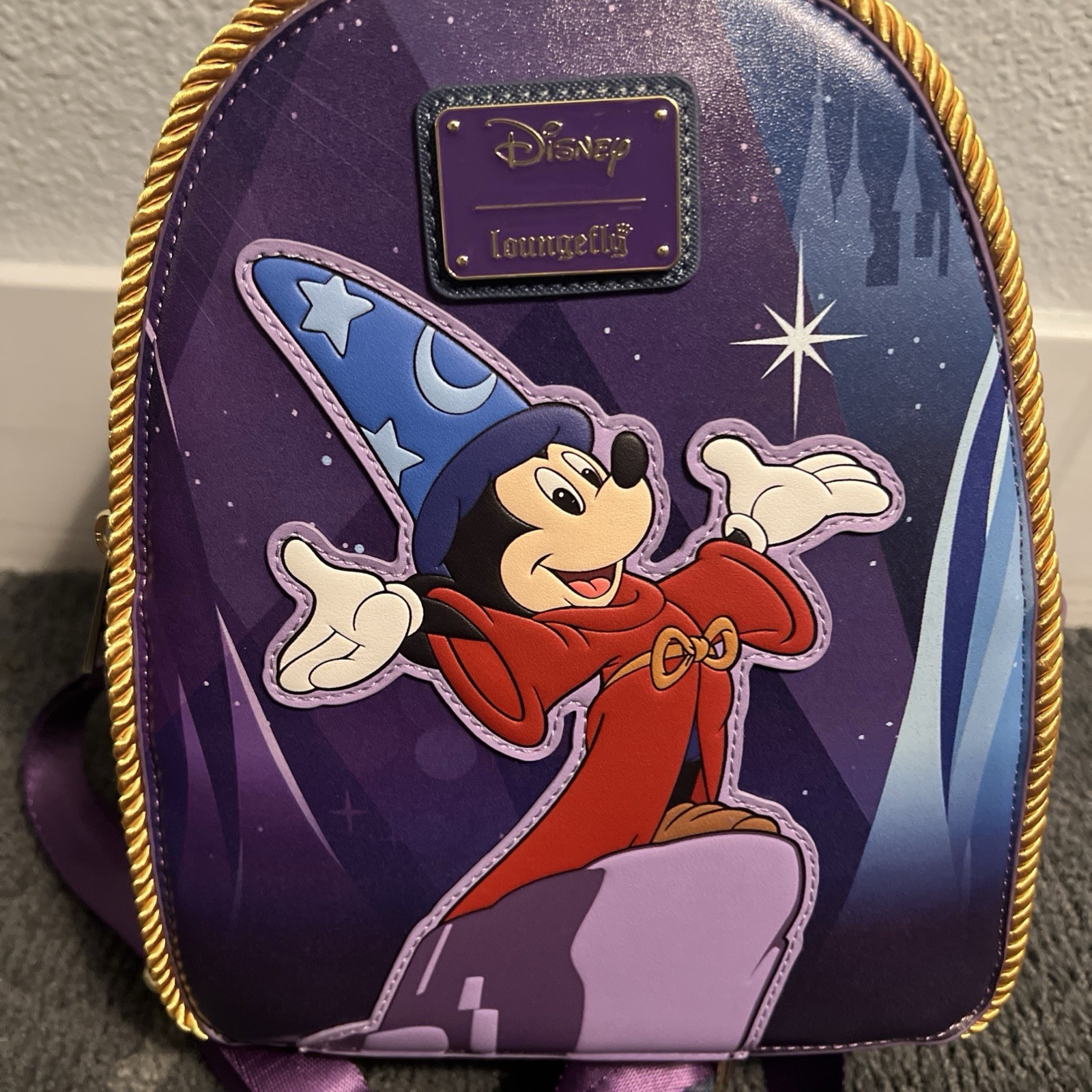 Disney 2026 D23 Fantasia Sorcerer Mickey Loungefly Mini Backpack NWT Disney 2026 D23 Fantasia Sorcerer Mickey Loungefly Mini Backpack NWT