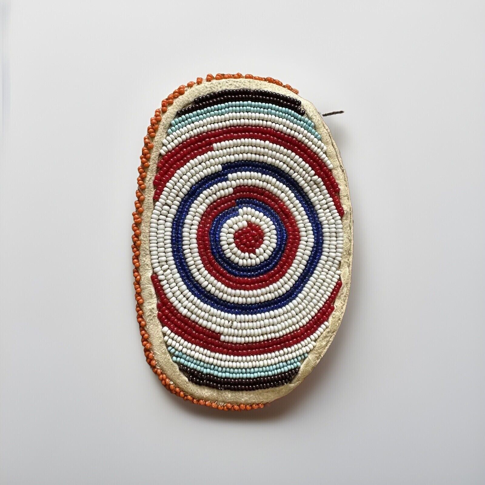 Native American northern plains Indian beaded Hide  pouch