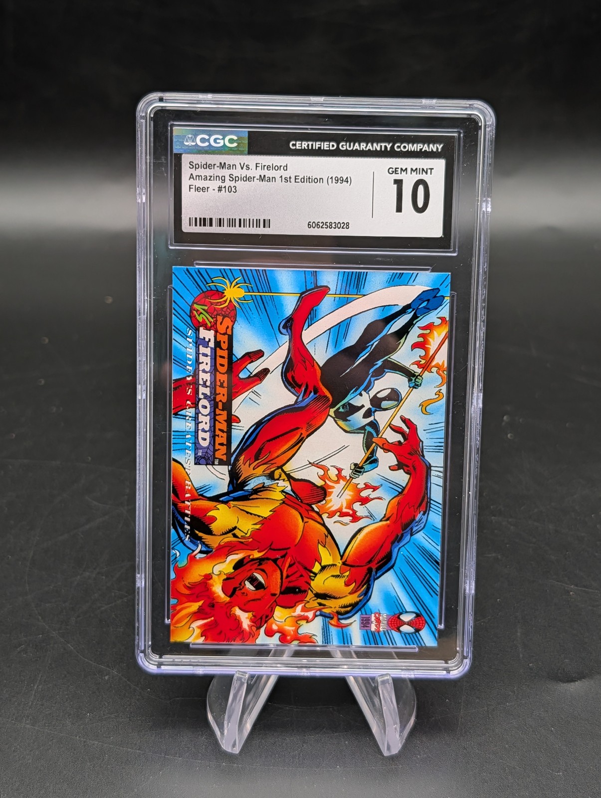 1994 Fleer Amazing Spider-Man 1st Edition #103 Spider-Man Vs Firelord CGC 10 1994 Fleer Amazing Spider-Man 1st Edition #103 Spider-Man Vs Firelord CGC 10