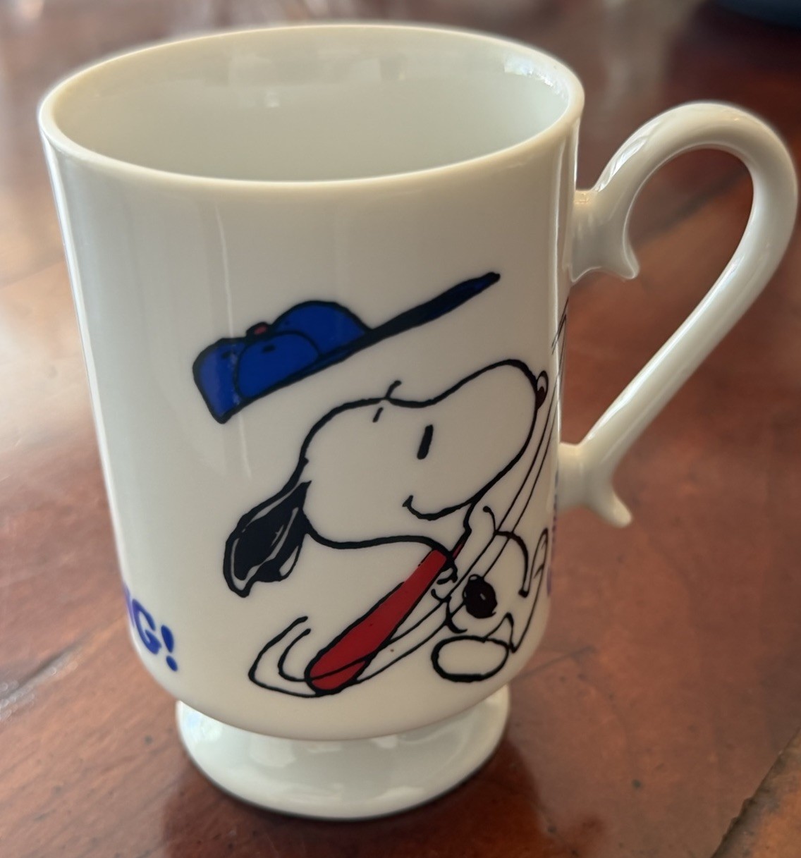 Vintage 1960s Snoopy Woodstock Home Run King Pedestal Footed Mug Coffee Cup Vintage 1960s Snoopy Woodstock Home Run King Pedestal Footed Mug Coffee Cup