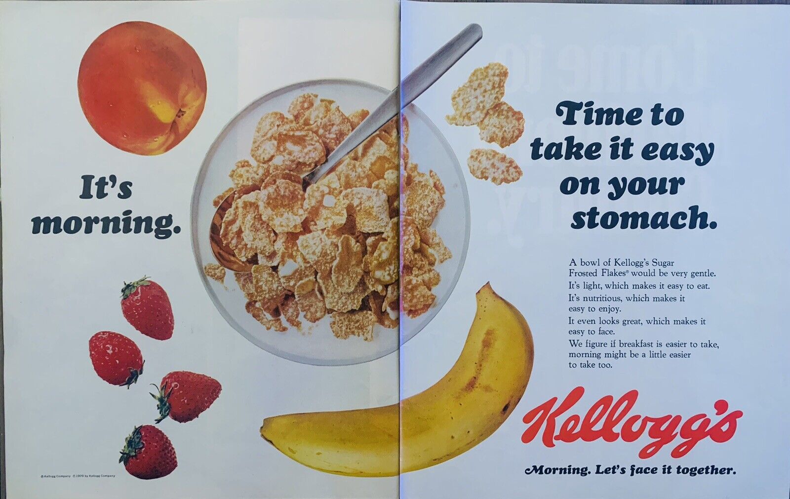 Kellogg’s Frosted Flakes Original 1970 Vintage Magazine Print Ad Two Full Pages
