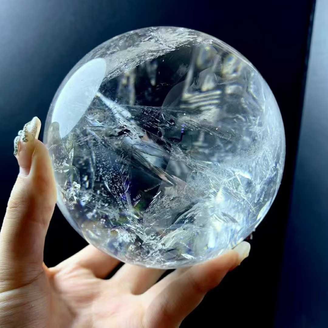 106mm Natural clear crystal stone Quartz Sphere Crystal Energy Ball Reiki Decor
