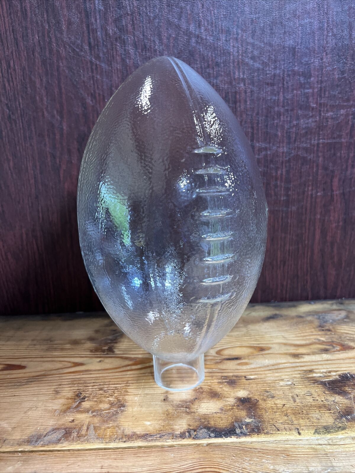 Glass Football 12” Empty Whiskey Bottle