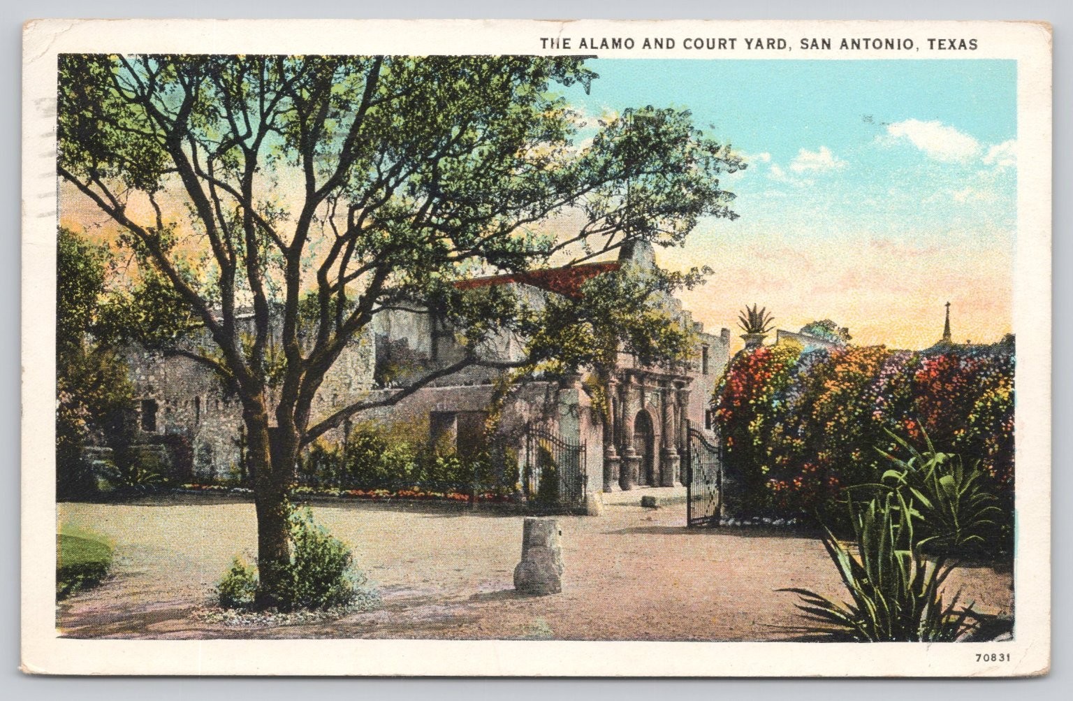 The Alamo Court Yard San Antonio Texas 1929 Postmark Vintage Postcard The Alamo Court Yard San Antonio Texas 1929 Postmark Vintage Postcard