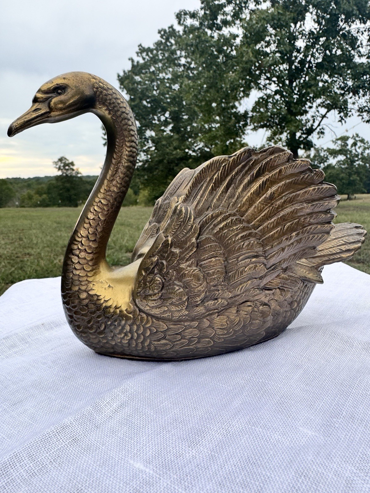 VTG Solid Brass Swan Heavy 3.5 lbs Mid Century Hollywood Regency VTG Solid Brass Swan Heavy 3.5 lbs Mid Century Hollywood Regency