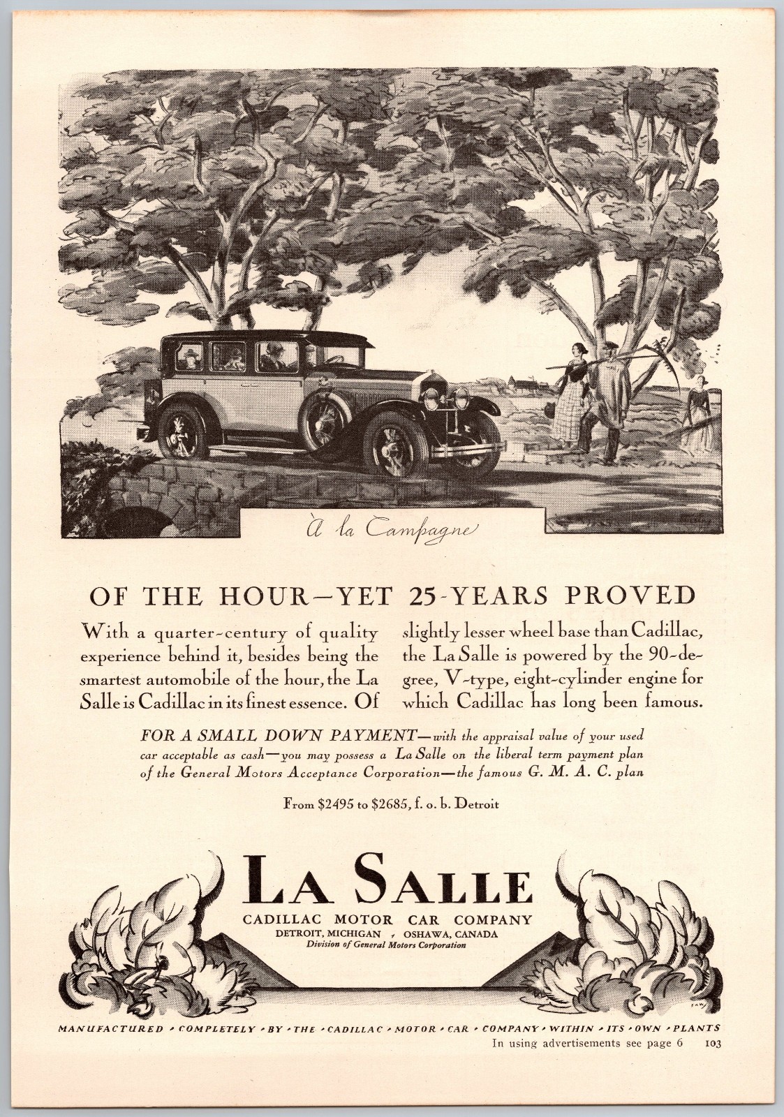 Vintage 1927 Cadillac, La Salle, Automobile, Car, 20\'s Print Ad Vintage 1927 Cadillac, La Salle, Automobile, Car, 20\'s Print Ad