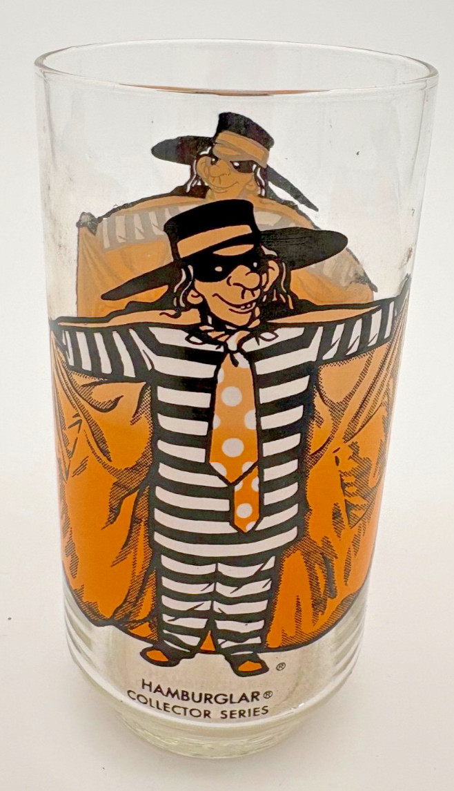 Vintage - McDonald\'s - 1977 - Collector Series - Glass - Cup - Hamburglar Vintage - McDonald\'s - 1977 - Collector Series - Glass - Cup - Hamburglar