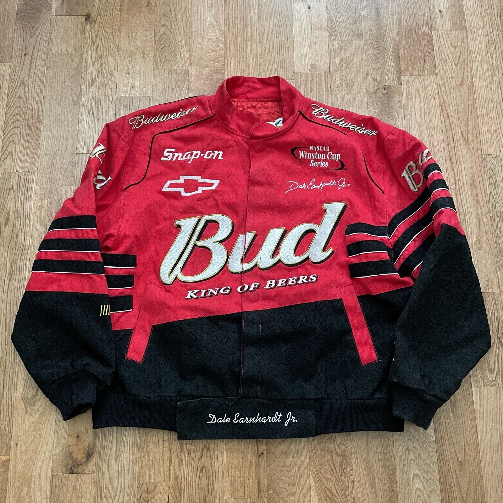 Vintage NASCAR Jeff Hamilton Dale Earnhardt Jr Budweiser Racing Jacket Large