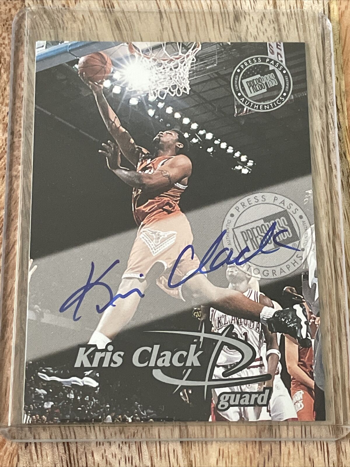 1999 Press Pass Basketball Autograph Kris Clack Texas