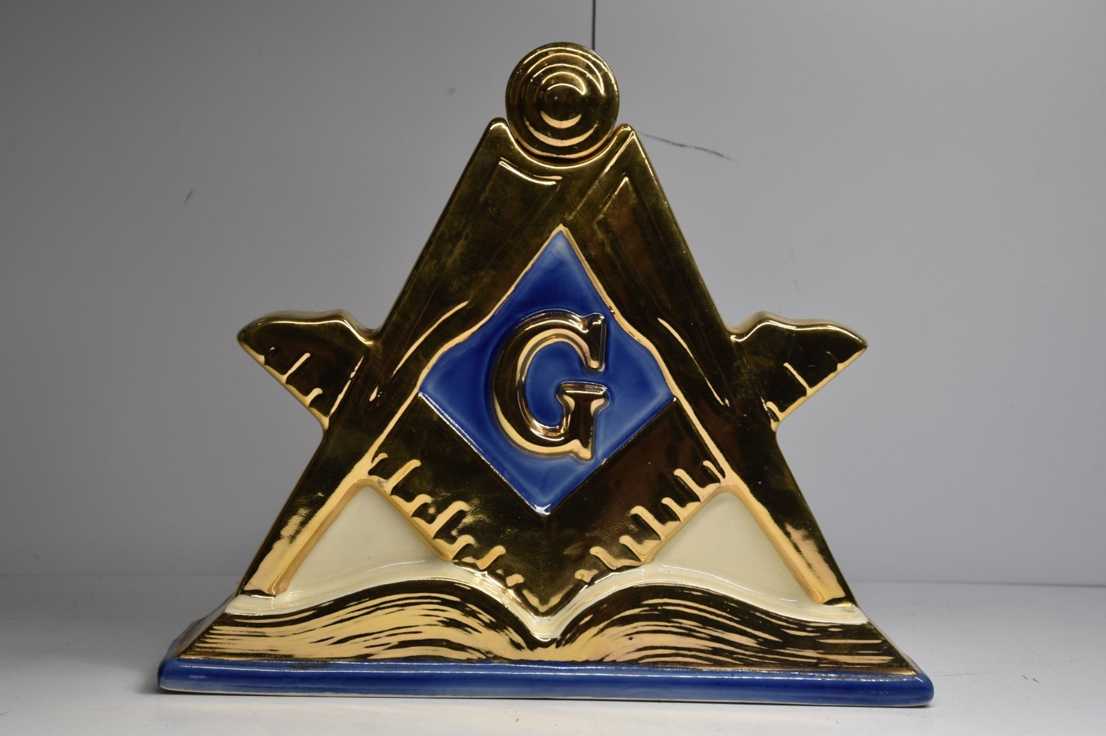 Vintage Masonic Lodge Freemasons Whiskey Liquor Decanter 1971 Retro Compass