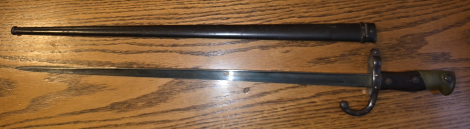 Rare WW1 1879 French Military M1874 Gras Rifle Bayonet Dagger Sword w/ Scabbard Rare WW1 1879 French Military M1874 Gras Rifle Bayonet Dagger Sword w/ Scabbard