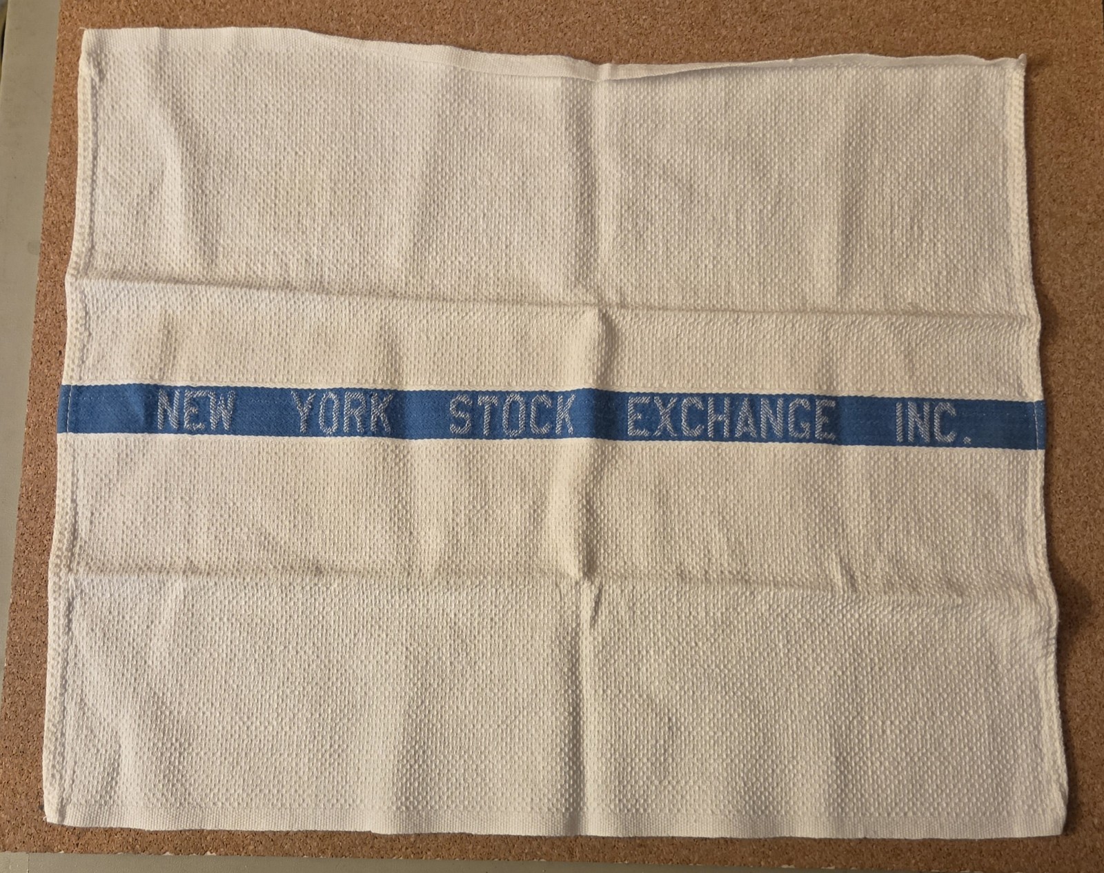 Vintage 1971 New York Stock Exchange Inc NYSE Cotton Huck Floor Hand Towel CLEAN