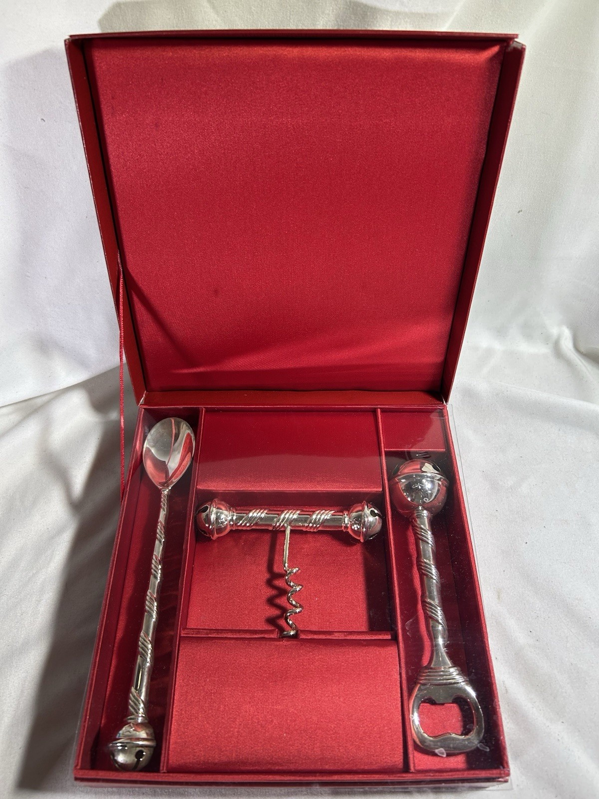 VTG Neiman Marcus Jingle Bells Corkscrew Bottle Opener Cocktail Spoon Bar Set VTG Neiman Marcus Jingle Bells Corkscrew Bottle Opener Cocktail Spoon Bar Set