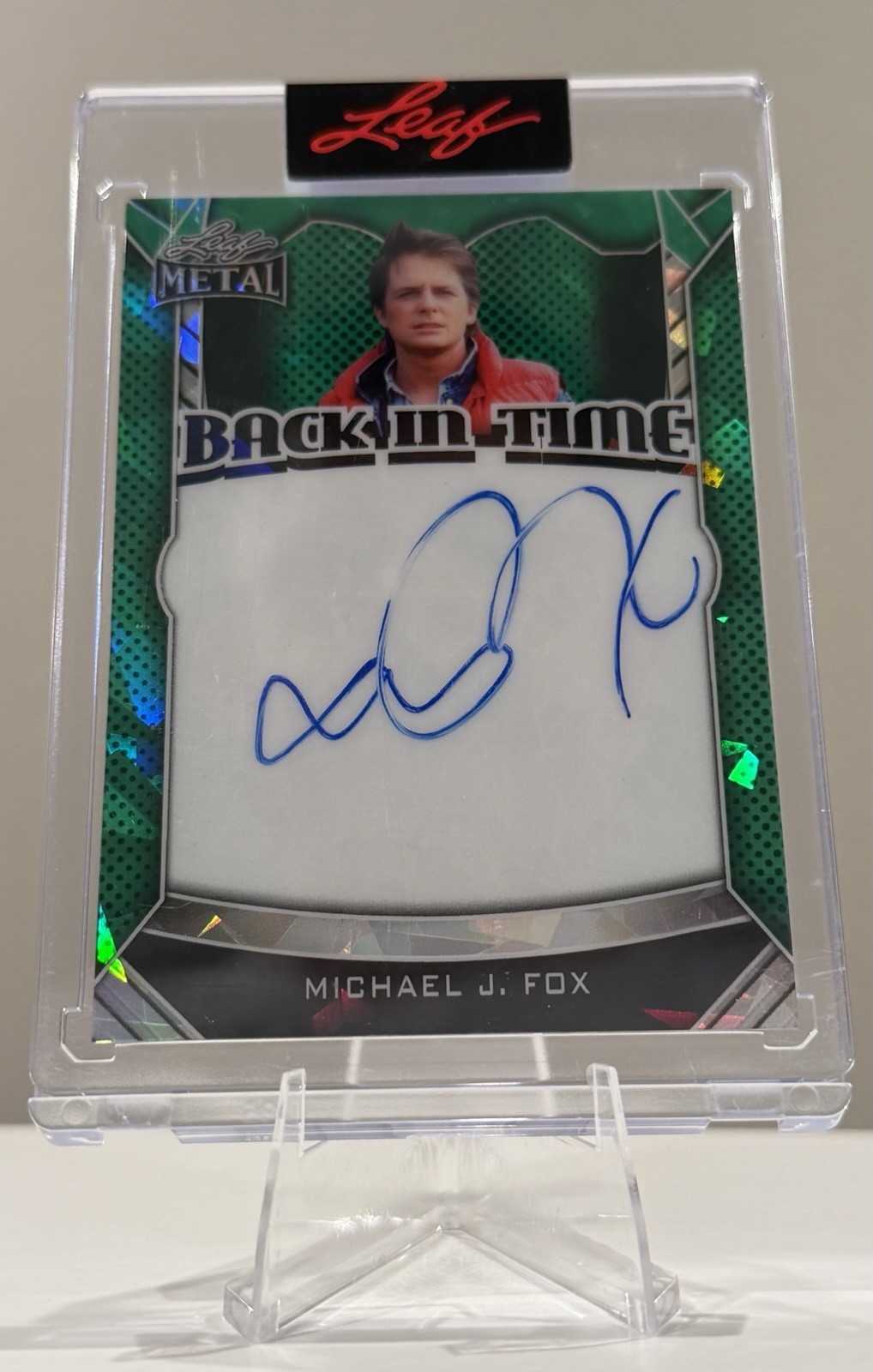 2026 Leaf Metal Michael J Fox Back In Time Green Auto Autograph 10/10 BTTF 2026 Leaf Metal Michael J Fox Back In Time Green Auto Autograph 10/10 BTTF