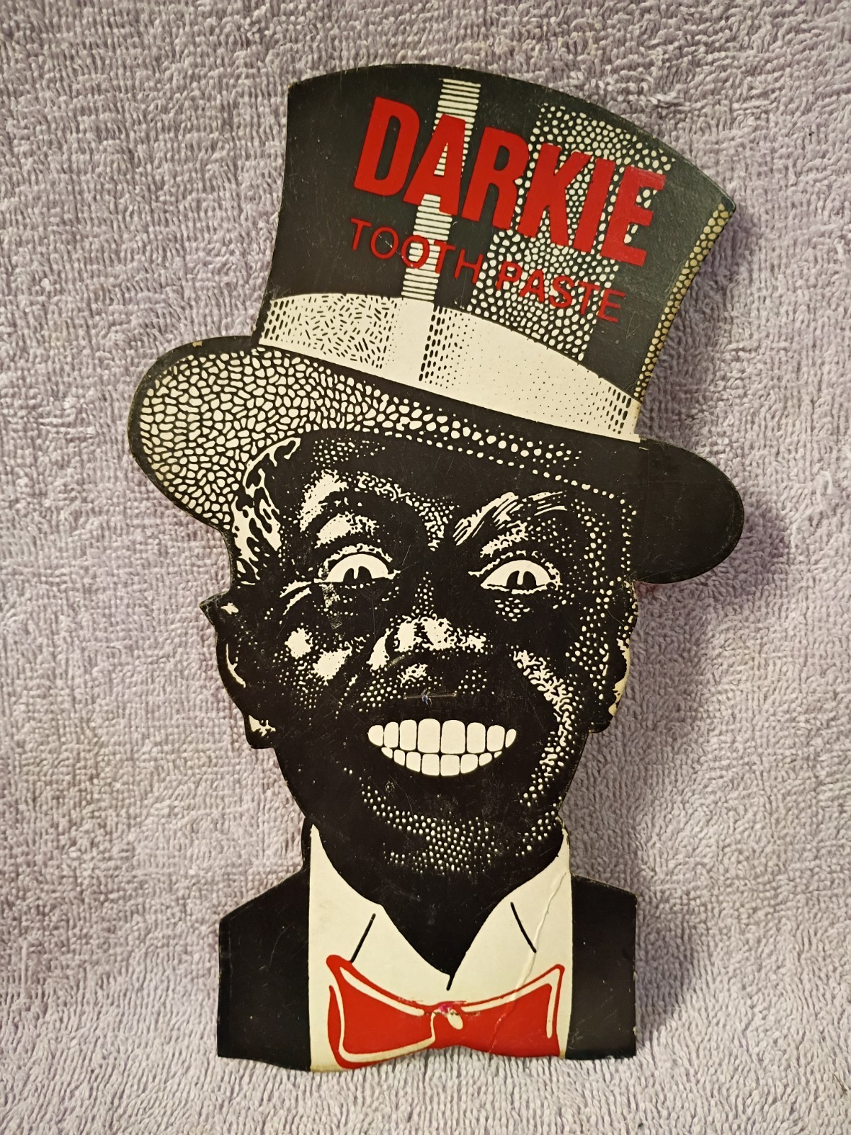 Vintage C. 1930 Darkie Toothpaste Advertising Hand Held Fan Missing Handle Vintage C. 1930 Darkie Toothpaste Advertising Hand Held Fan Missing Handle