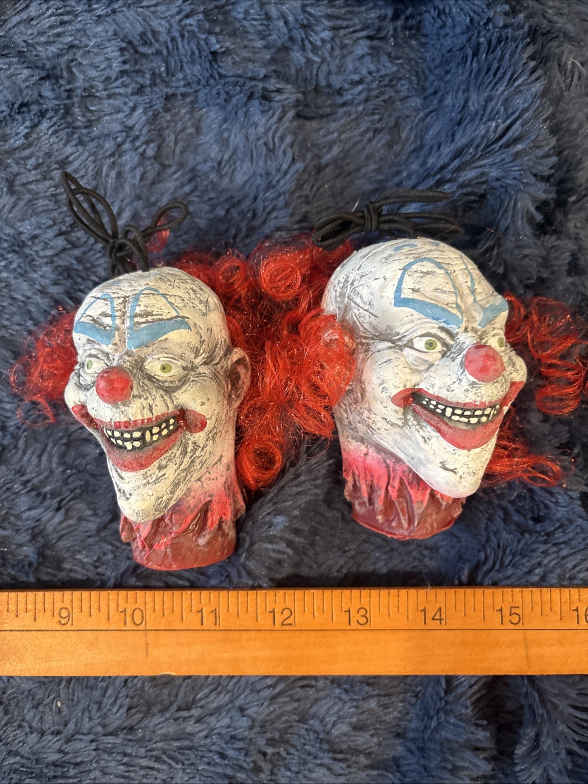 Creepy Severed Head Clown Prop White Painted Face Makeup And Red Nose Red Hair Creepy Severed Head Clown Prop White Painted Face Makeup And Red Nose Red Hair