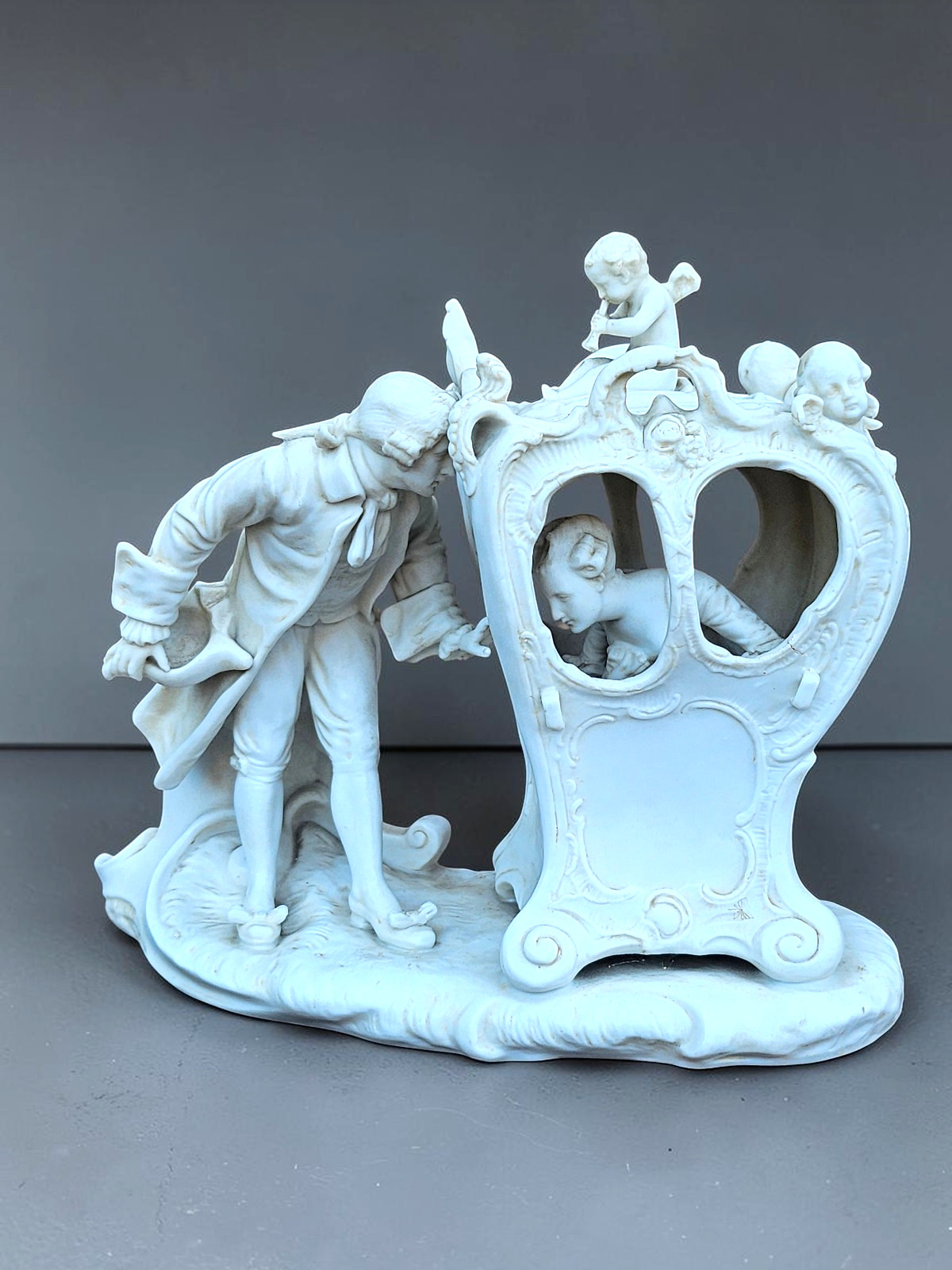 Antique Dressel Kister Plaue bisque porcelain statue princess romantic putti Antique Dressel Kister Plaue bisque porcelain statue princess romantic putti