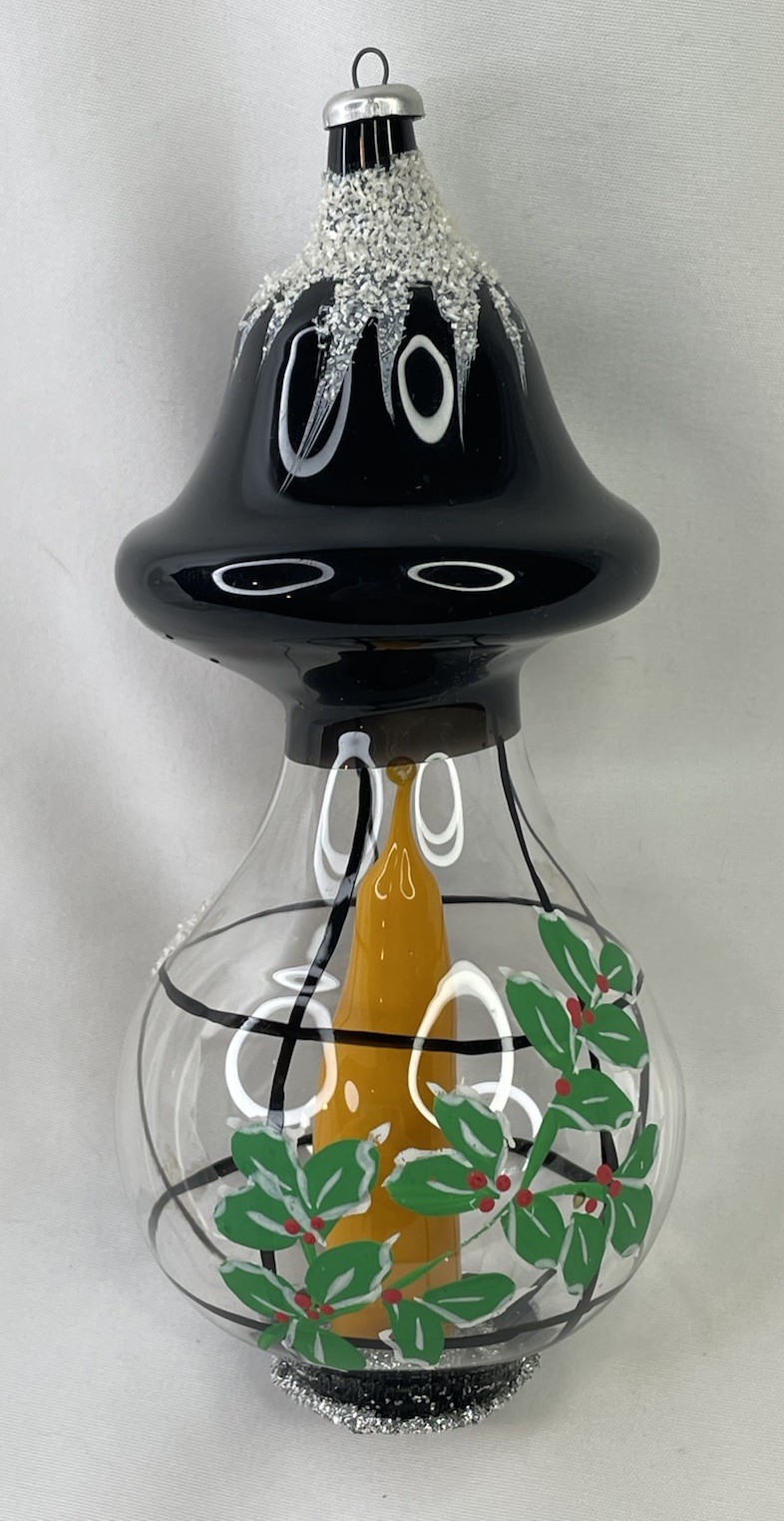 Vintage De Carlini Christmas Hand Blown Glass Lantern Hanging Ornament (Italy) Vintage De Carlini Christmas Hand Blown Glass Lantern Hanging Ornament (Italy)