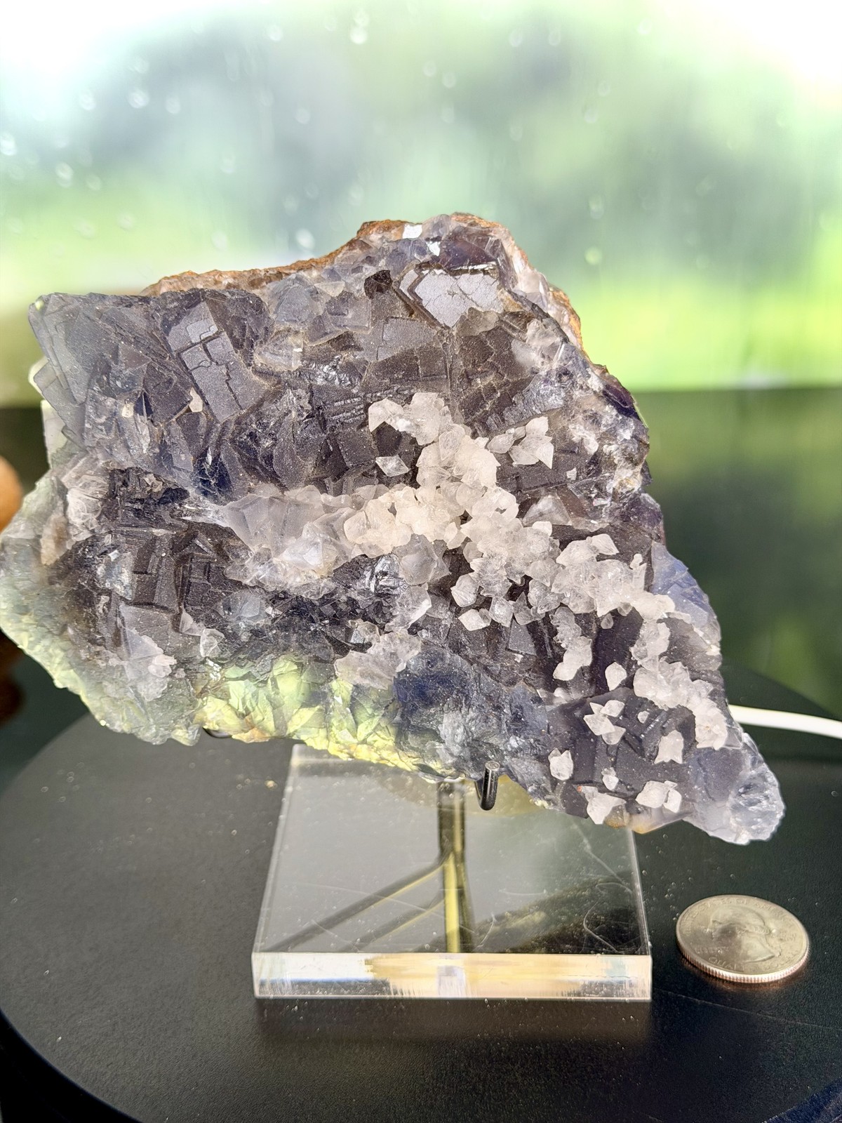 Purple Fluorite with calcite Purple Fluorite with calcite