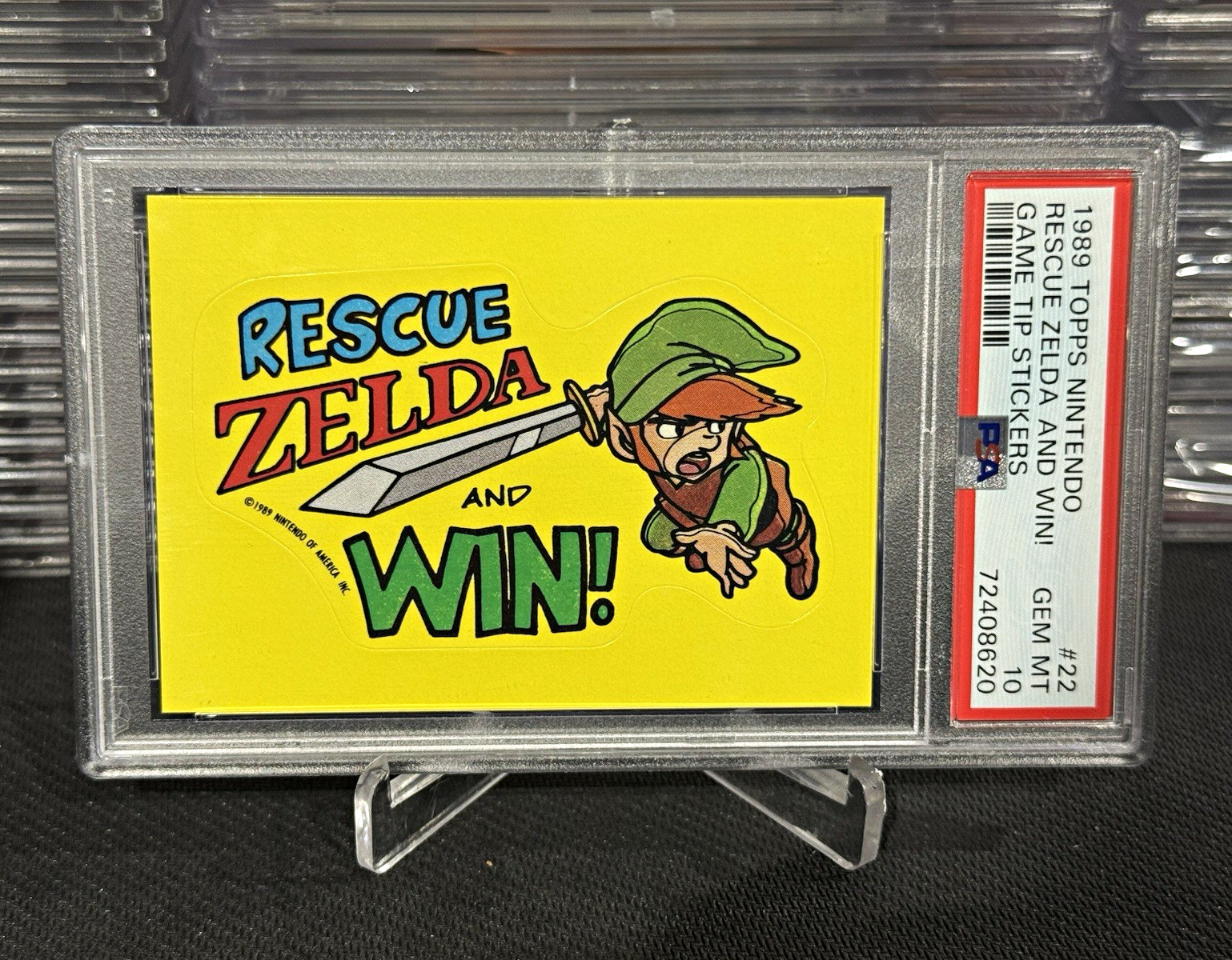 Rescue Zelda and Win PSA 10 1989 Topps Nintendo Game Tip Stickers #22 Rescue Zelda and Win PSA 10 1989 Topps Nintendo Game Tip Stickers #22