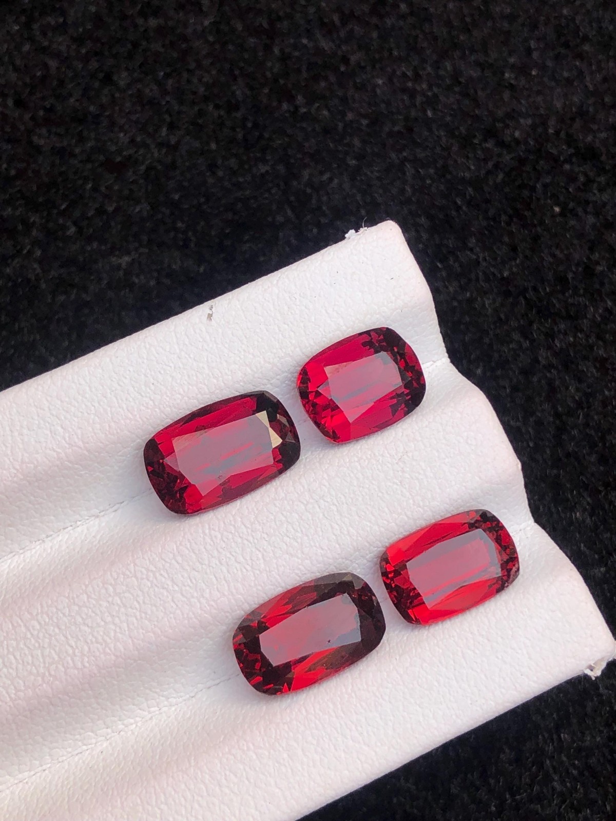 12.30Ct Natural Rhodolite Garnet Parcel 4 Pcs Rich Red Mixed Cut Gems
