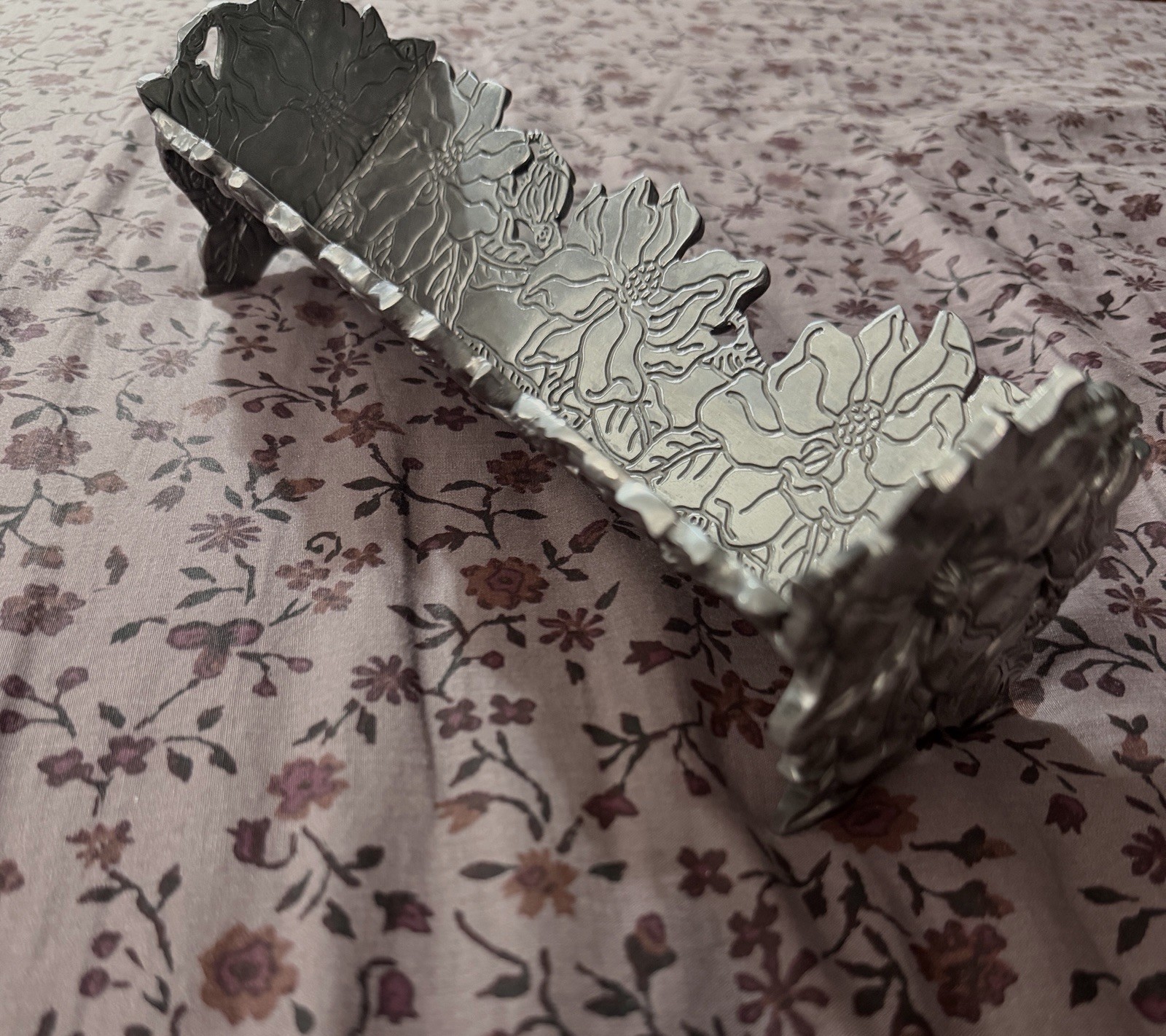 Arthur Court Cast Aluminum Magnolia Floral CrackerTray Arthur Court Cast Aluminum Magnolia Floral CrackerTray