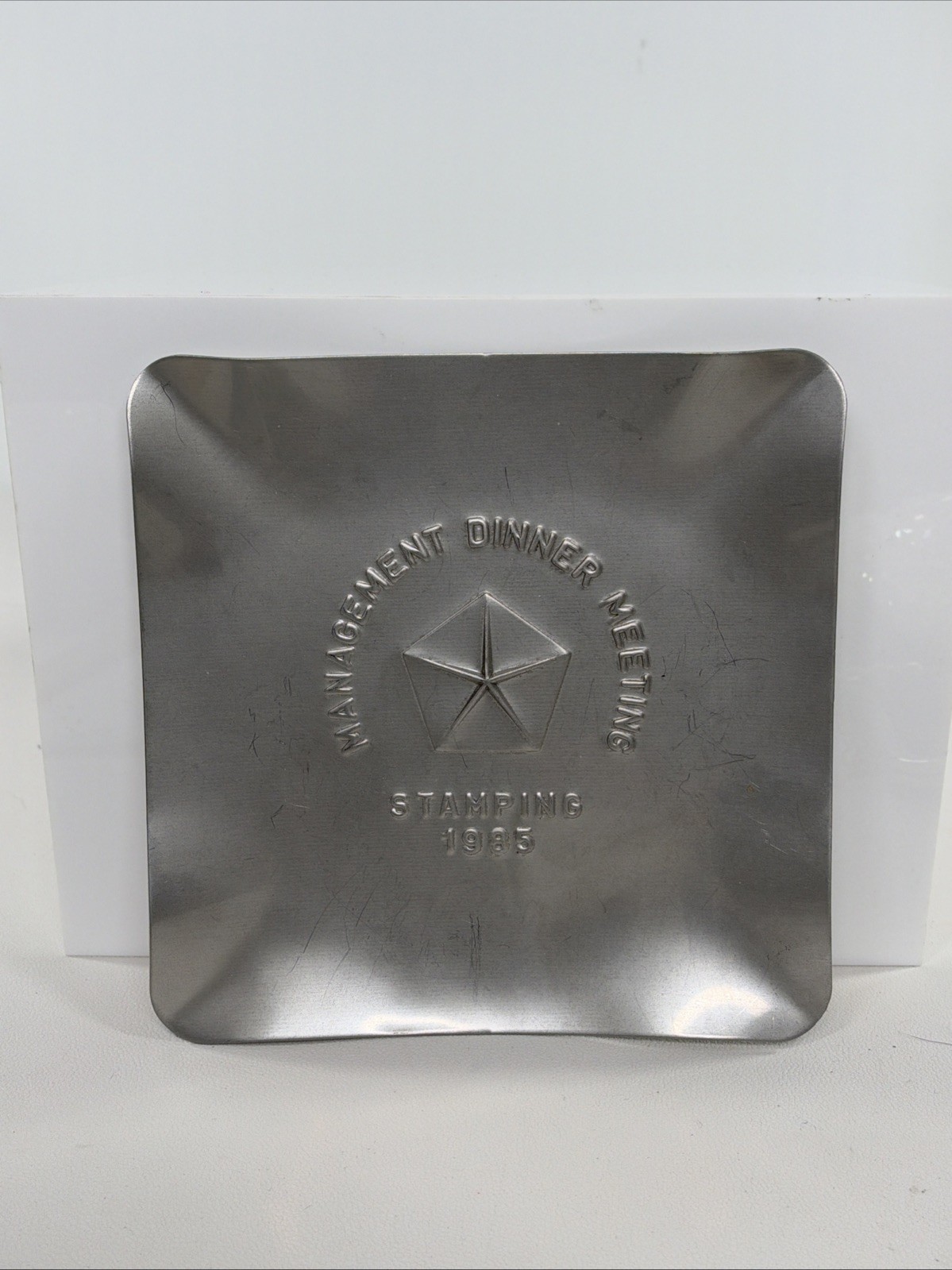 Unique Vintage Management Dinner Meeting Chrysler Trinket Tray 1985 Rare Limited Unique Vintage Management Dinner Meeting Chrysler Trinket Tray 1985 Rare Limited