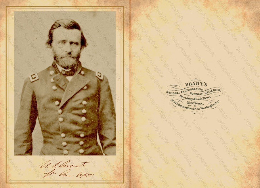 LT GEN ULYSSES S. GRANT CIVIL WAR UNION Cabinet Card PHOTO Double-sided RP LT GEN ULYSSES S. GRANT CIVIL WAR UNION Cabinet Card PHOTO Double-sided RP