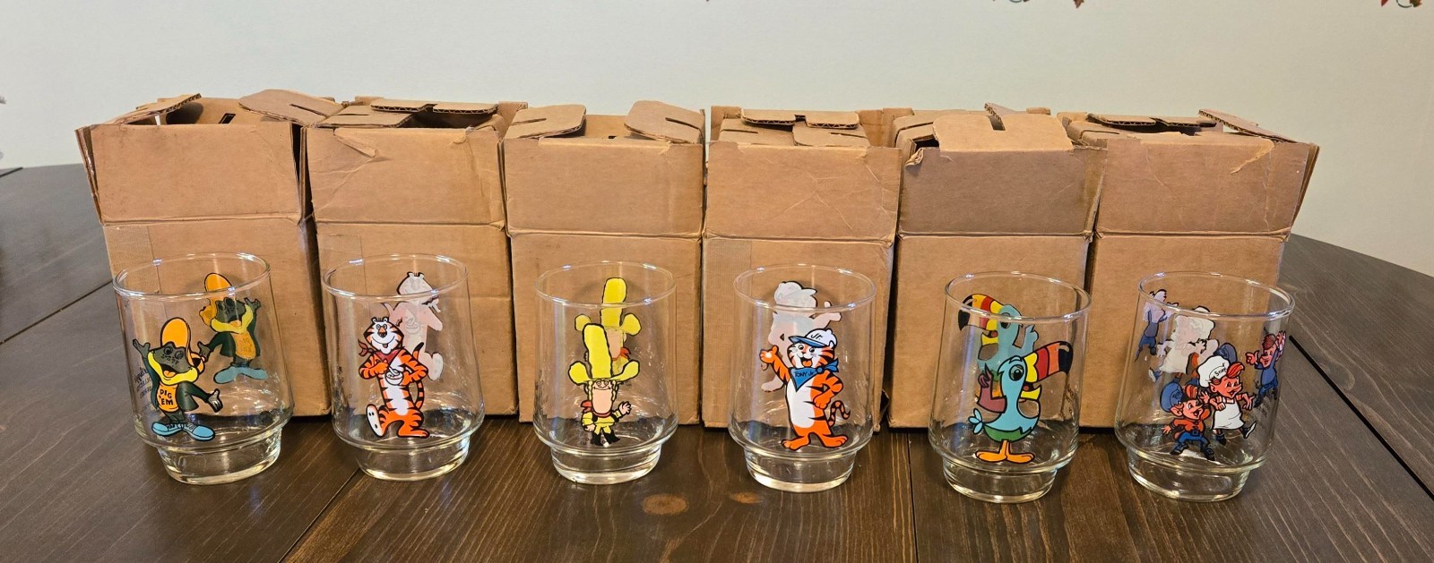 Vintage 1977 Kellogg's Cereal Character Collector Series Set Of 6 Glasses Vintage 1977 Kellogg's Cereal Character Collector Series Set Of 6 Glasses