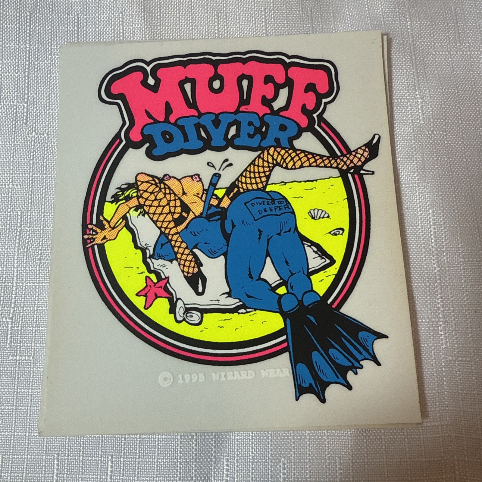Wizard Wear 1995 Muff Diver Sticker New Old Stock Wizard Wear 1995 Muff Diver Sticker New Old Stock