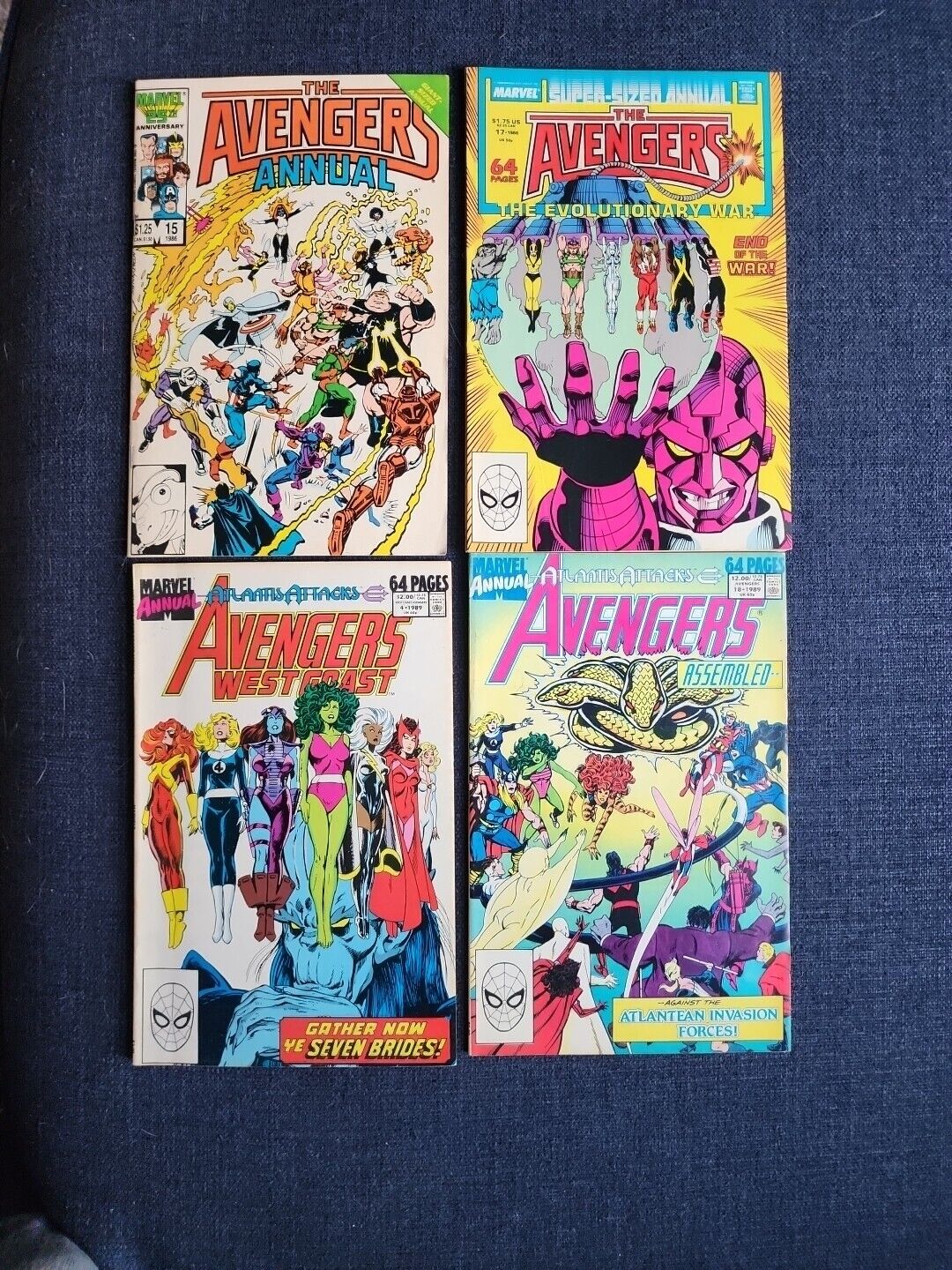 Marvel AVENGERS 4 COMIC LOT 1986+1988