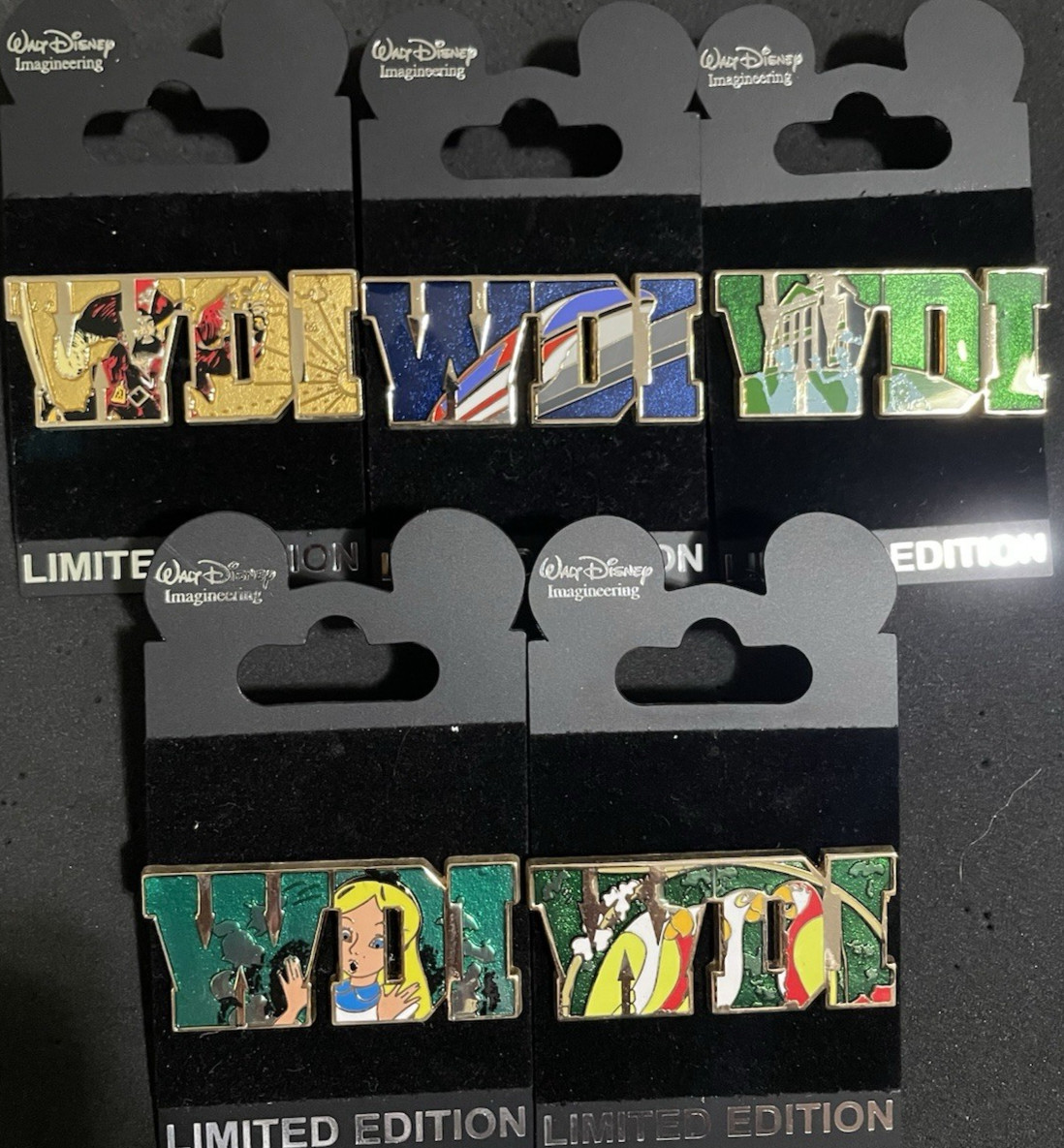 Disney- WDI - - Attraction Letters - SET of 5 PINS Disney- WDI - - Attraction Letters - SET of 5 PINS
