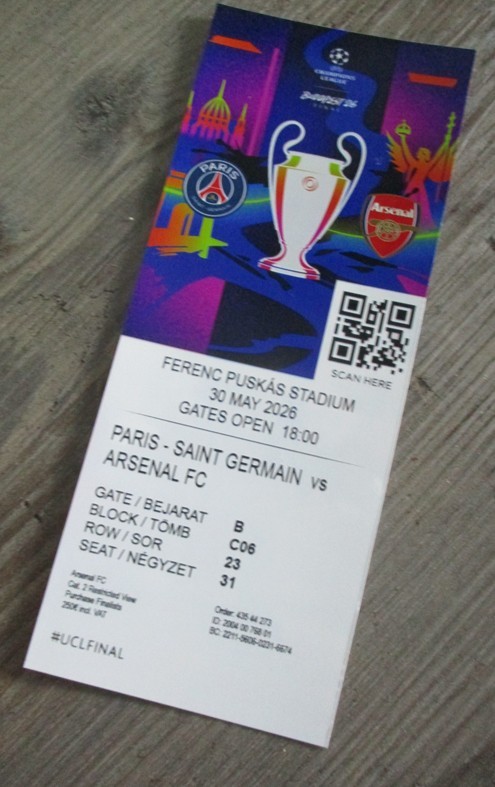 2026 Final Champions League Paris Saint Germain v Arsenal London / Photo Ticket