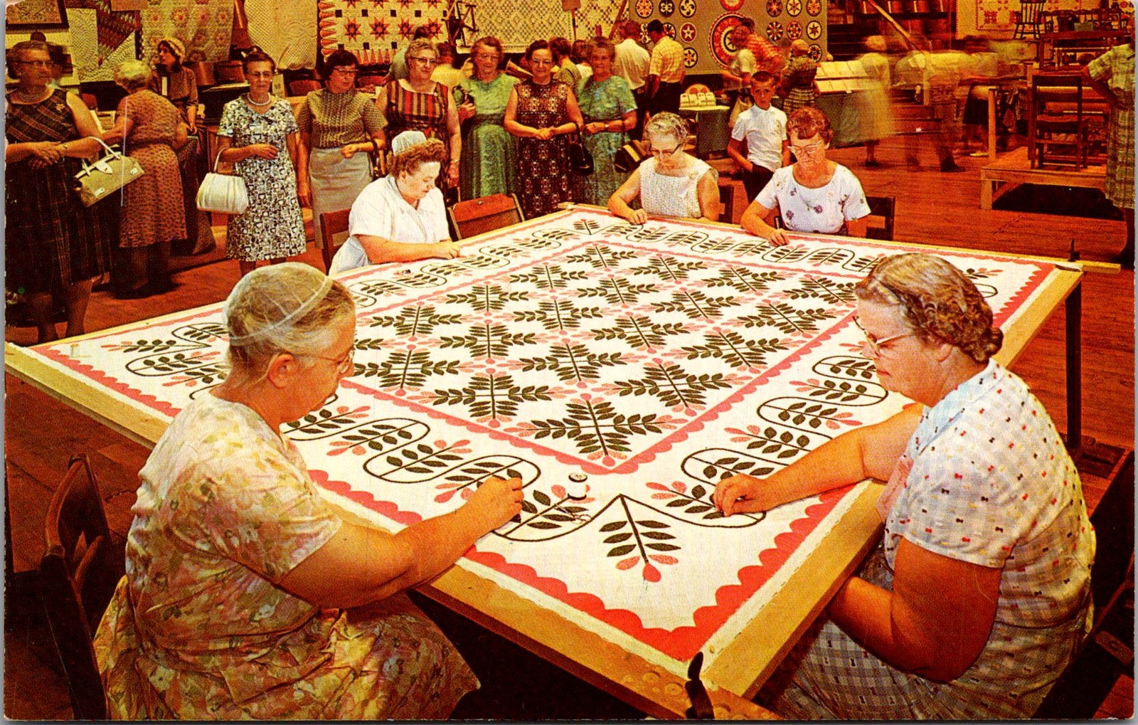 Pennsylvania Dutch Days Quilting Hershey PA Vintage Postcard 5P21-13 Pennsylvania Dutch Days Quilting Hershey PA Vintage Postcard 5P21-13