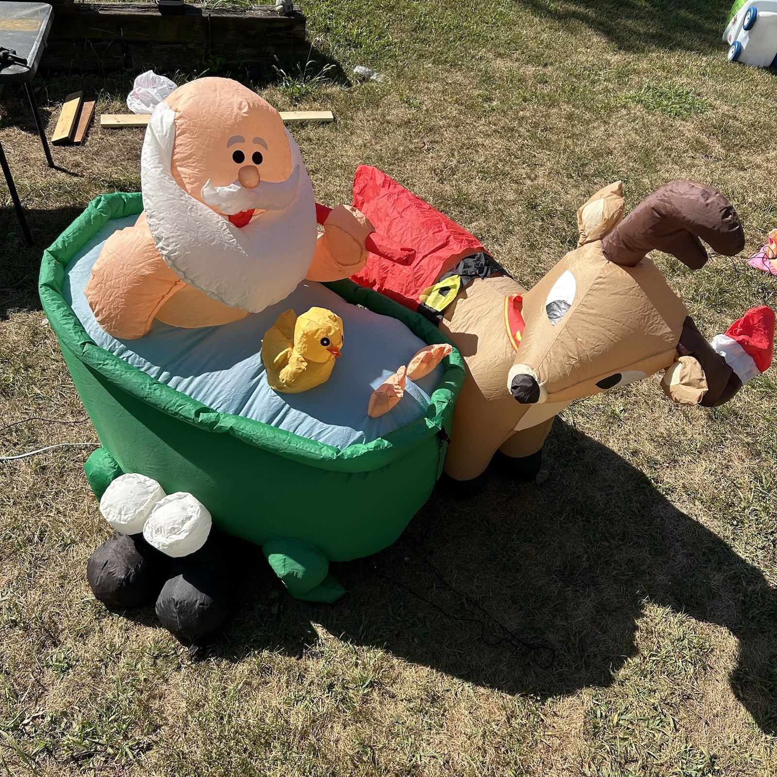 Rare Gemmy CHRISTMAS Animated Scrubbing Bath Hot Tub SANTA REINDEER inflatable Rare Gemmy CHRISTMAS Animated Scrubbing Bath Hot Tub SANTA REINDEER inflatable