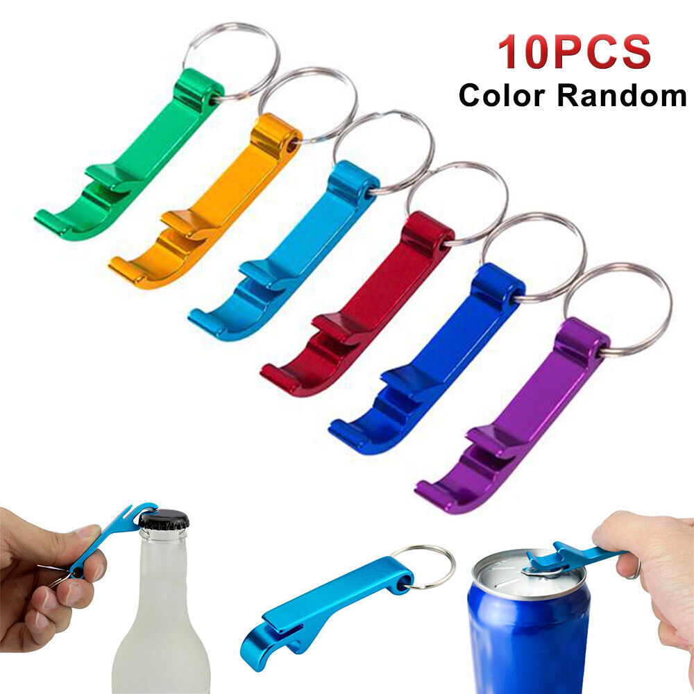 10Pcs Bottle Opener Key Ring Chain Keyring Keychain Metal Beer Bar Tools Claw