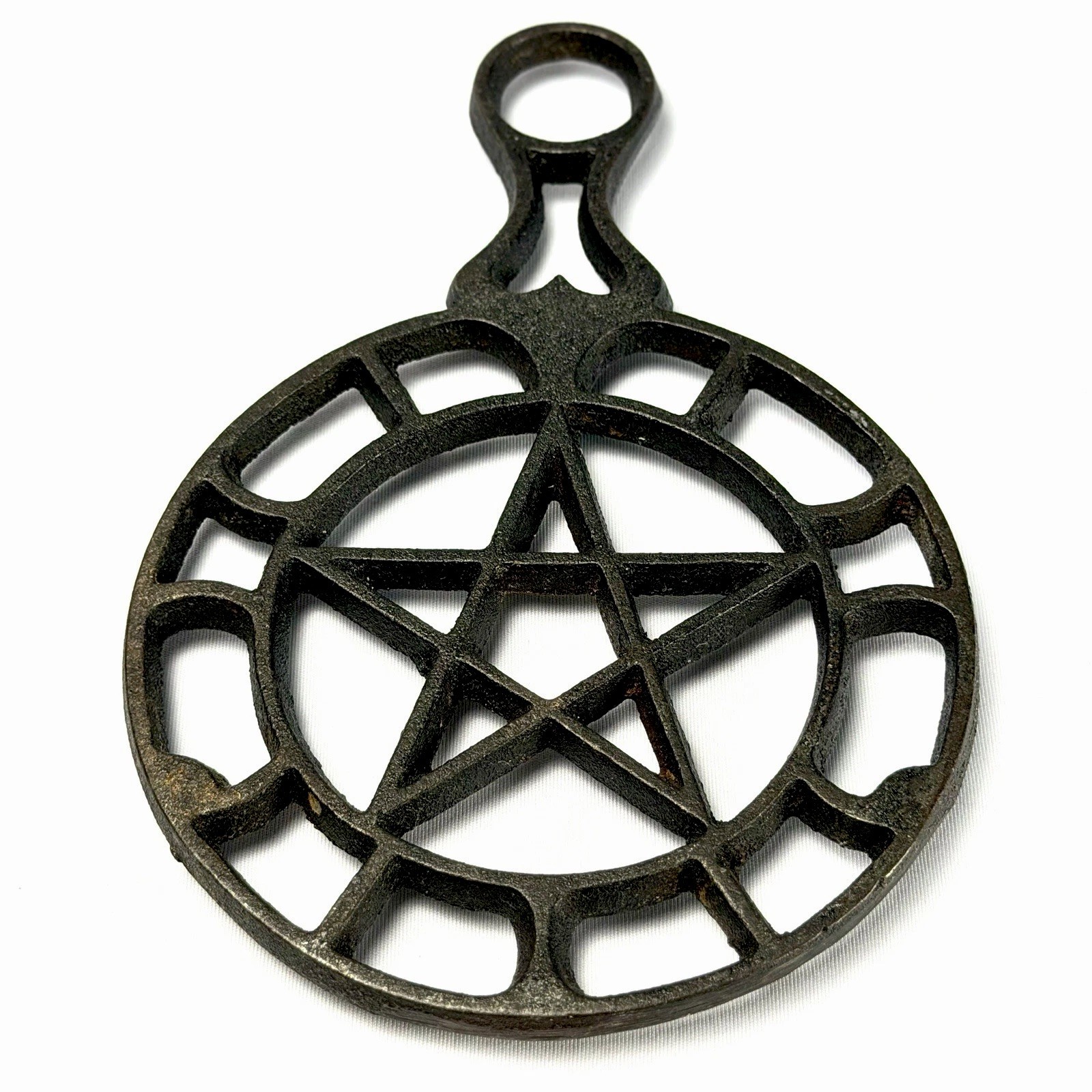 Vintage Griswold No. 1740 Cast Iron Trivet Star Pentagram Heart Handle Antique Vintage Griswold No. 1740 Cast Iron Trivet Star Pentagram Heart Handle Antique