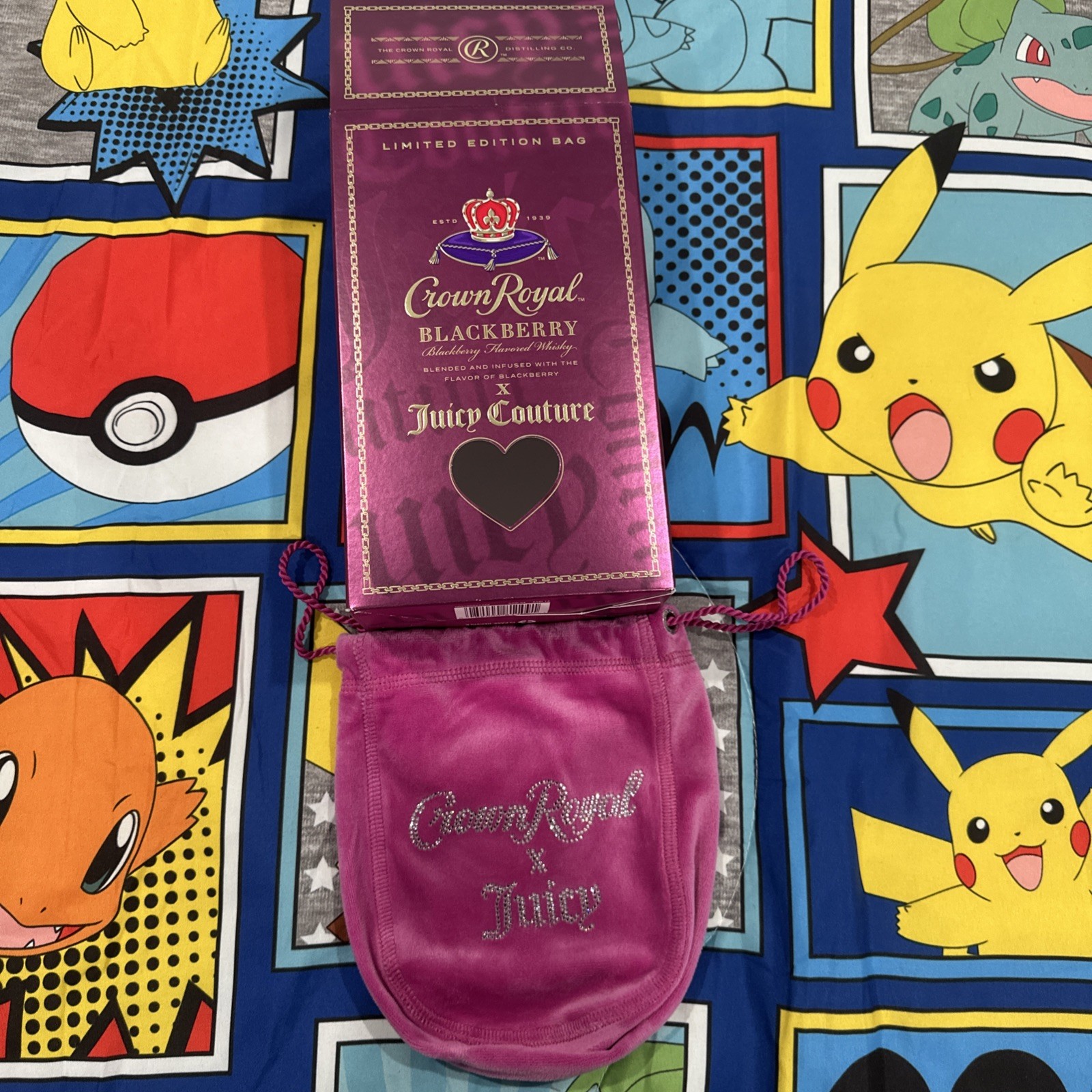 Crown Royal X Juicy Couture Collab BlackBerry Collectors Box & Bedazzled Bag
