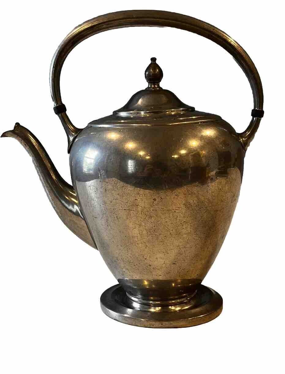 Vitage pre 1940's crescent pewter company 1610 teapot . Not Hinged, Very Nice