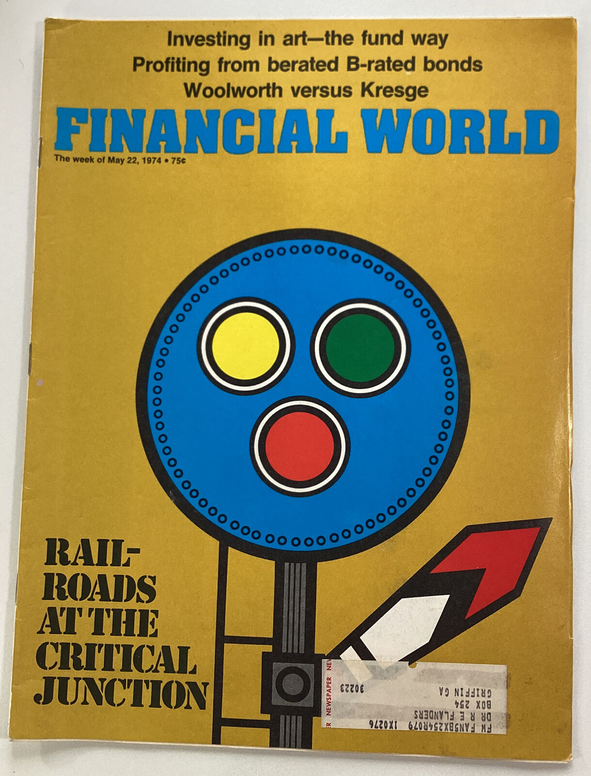 Financial World Magazine Vtg 1974 Rare Ads Railroads Art Detroit Woolworth Kmart
