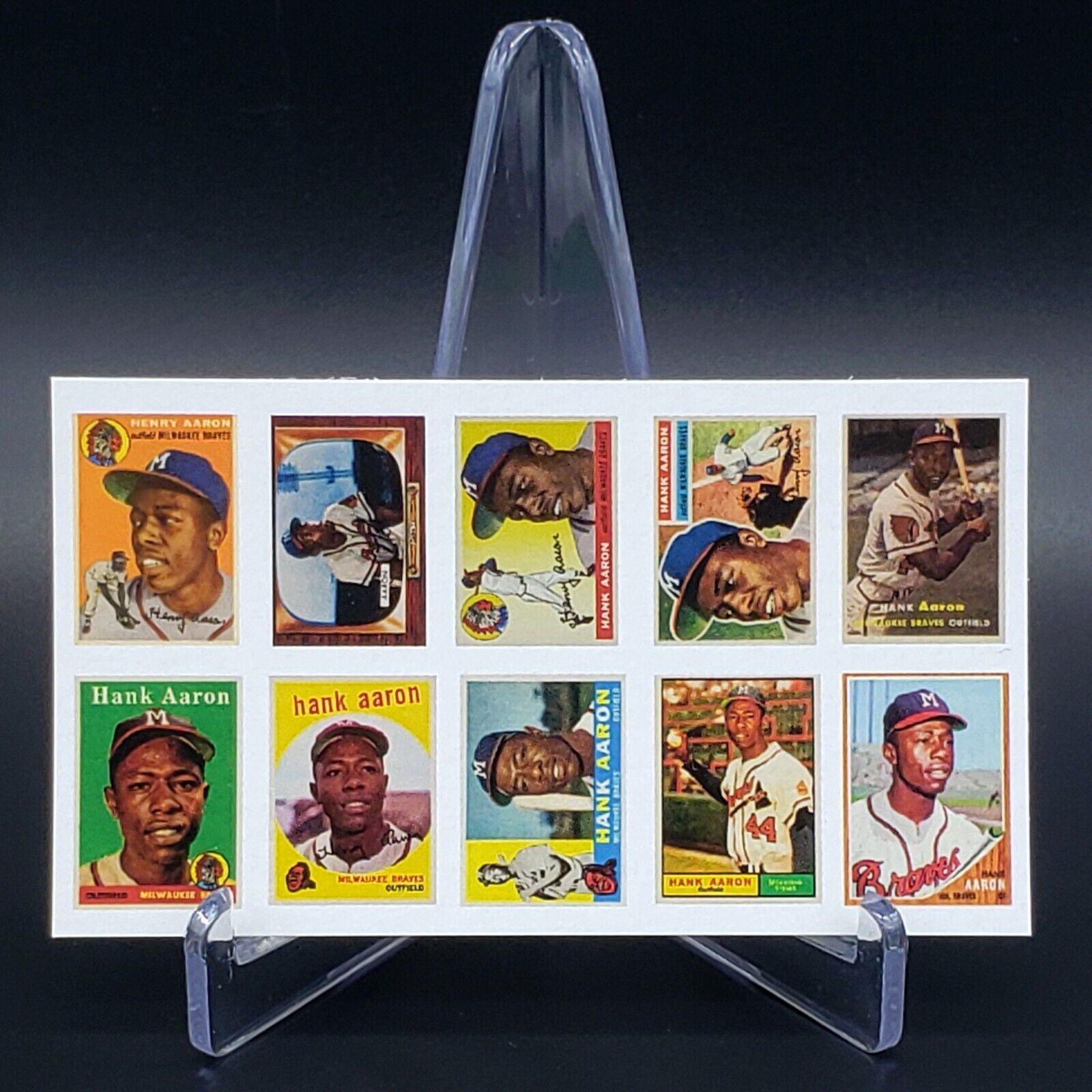 Hank Aaron #44 Mini Card Set Rookie Atlanta Braves New Mint Uncut Cards Sheet