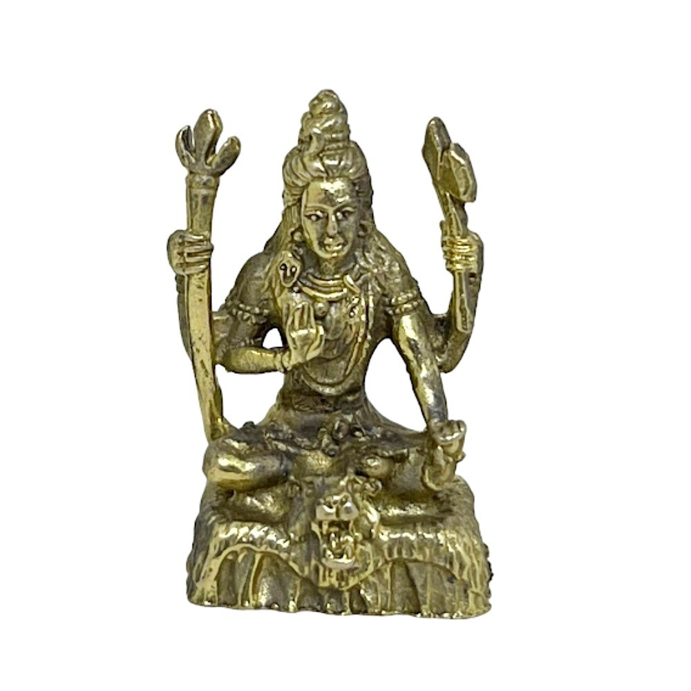 Lord Shiva Hindu Trimurti Destoryer God Amulet Mini Brass Statue Idol #2 Lord Shiva Hindu Trimurti Destoryer God Amulet Mini Brass Statue Idol #2