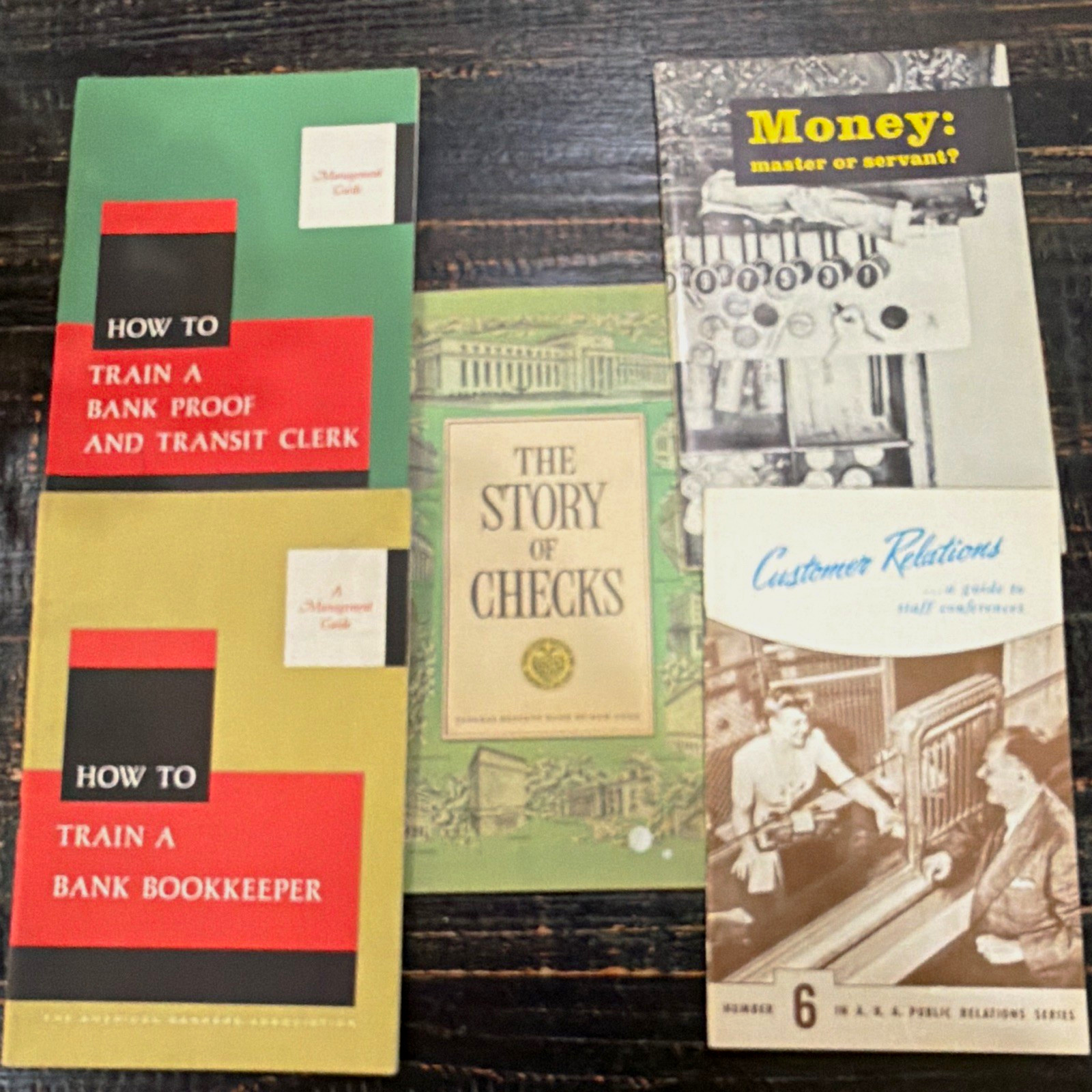 Vintage 1940s-1960s Banking Ephemera Lot (5) Federal Reserve Comic & ABA Manuals