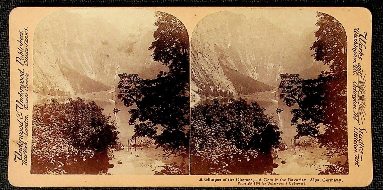 Obersee Bavarian Alps Germany Stereoview Underwood & Underwood 1898