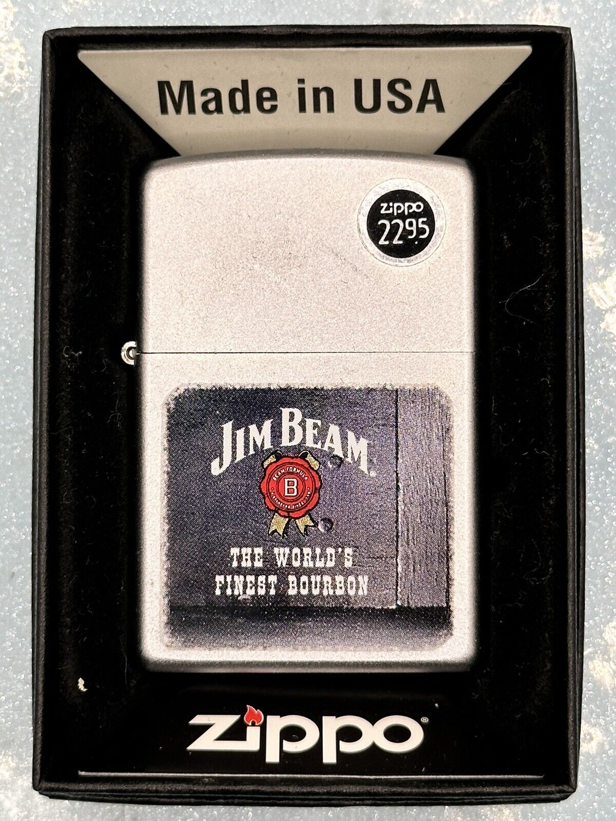 2005 Jim Beam Zippo Lighter NEW Never Struck The Worlds Finest Bourbon